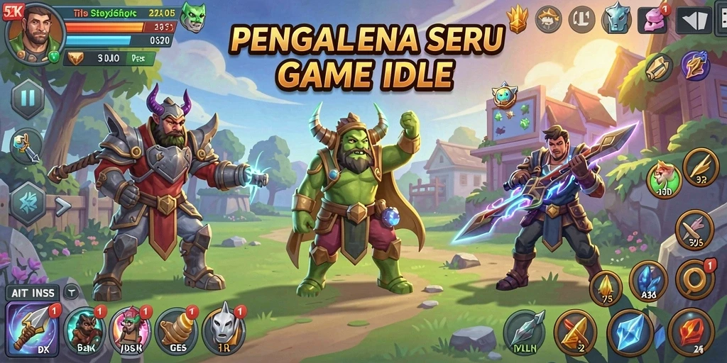 Tampilan gameplay <strong>5ZK</strong> yang menarik dalam genre Idle.