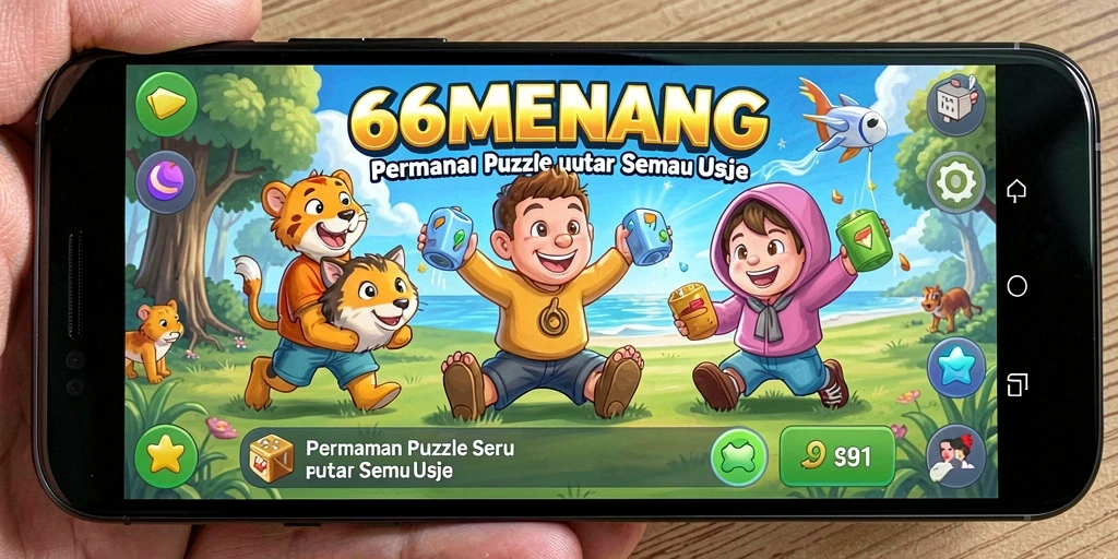 Gameplay menantang dan seru dari 66MENANG dengan berbagai puzzle.