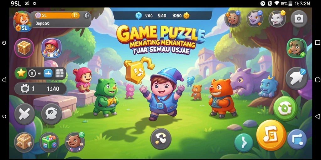 Screenshot gameplay 9SL yang menampilkan tantangan puzzle yang menarik.