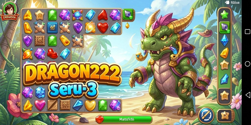 Gameplay seru dan menarik dalam DRAGON222 dengan level Match-3 yang menantang.