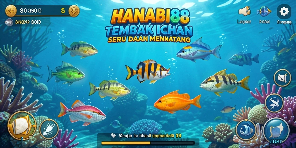Screenshot gameplay menembak ikan yang seru di HANABI88.