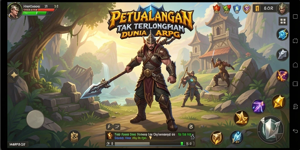 Gameplay seru dalam <strong>HARAPJP</strong> dengan pertarungan melawan monster.