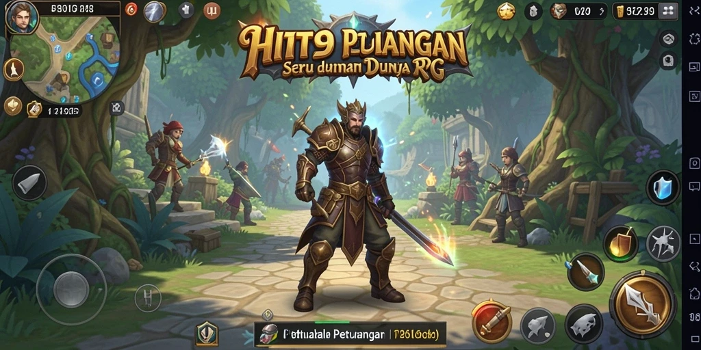 Screenshot utama HIT9 menampilkan pertarungan seru dalam dunia RPG.