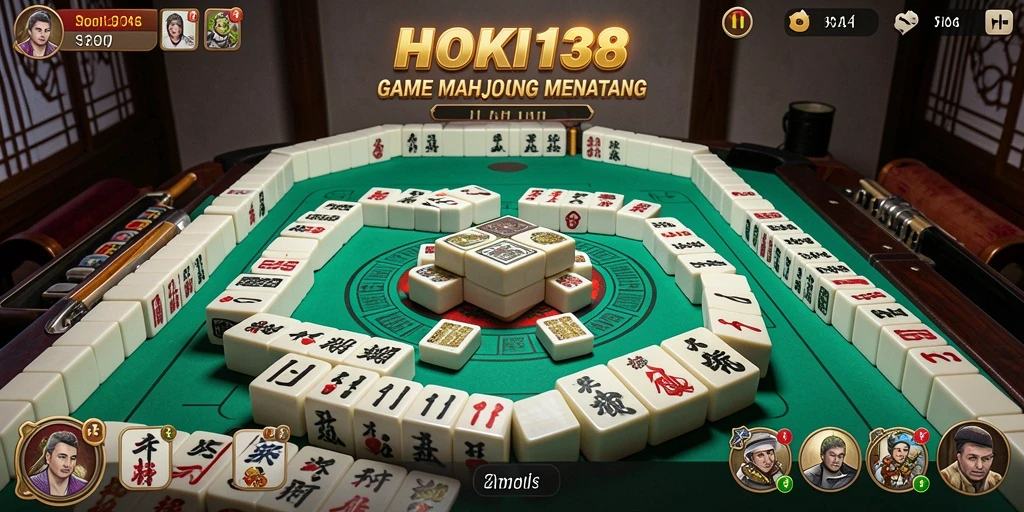 Tampilan gameplay HOKI138 dengan variasi ubin Mahjong yang menawan.