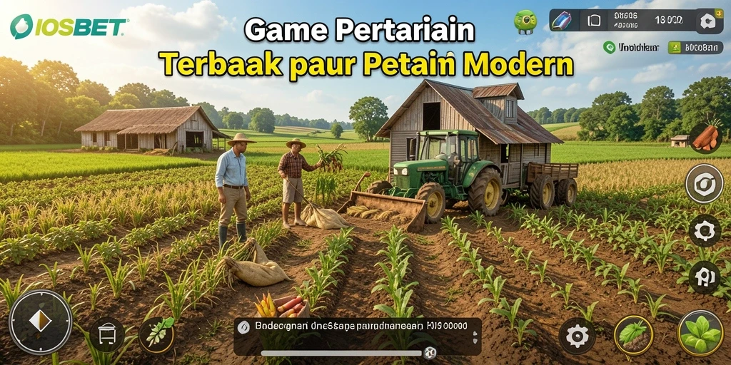 Tampilan gameplay IOSBET yang menarik dengan kebun yang subur.