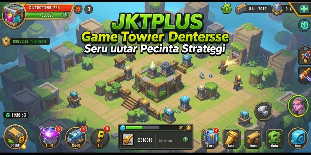 Tampilan gameplay menegangkan dalam JKTPLUS yang menyuguhkan aksi Tower Defense.