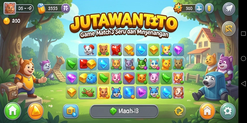 Tampilan gameplay JUTAWANTOTO yang penuh warna dan interaktif.