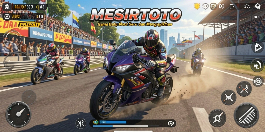 Gameplay seru balap motor di lintasan menantang
