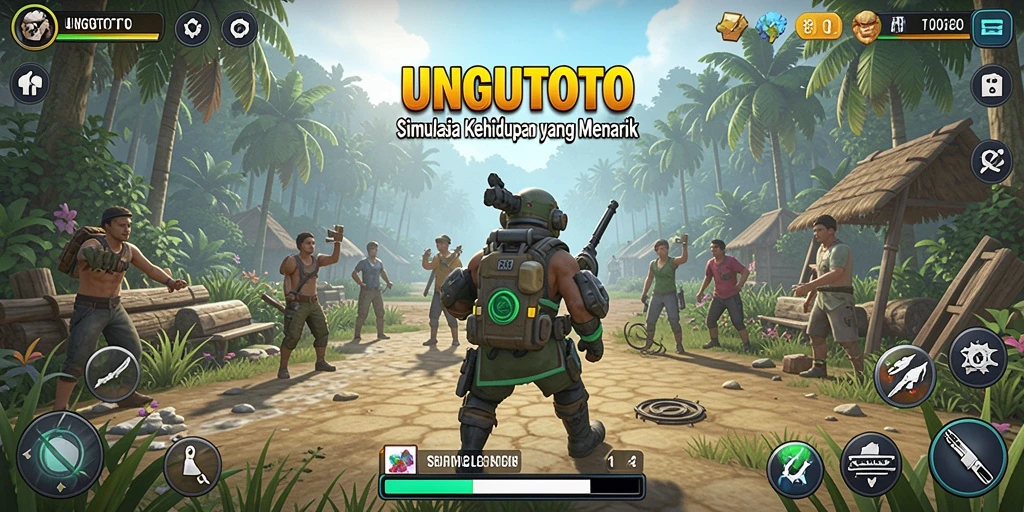 Tampilan gameplay menarik dari UNGUTOTO dengan berbagai aktivitas simulasi.