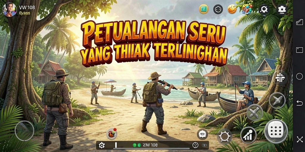 Tampilan gameplay VW108 yang penuh aksi dan petualangan.